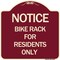 Signmission Bike Rack for Residents Heavy-Gauge Aluminum Architectural Sign, 18" x 18", BU-1818-23530 A-DES-BU-1818-23530 - alternate 1